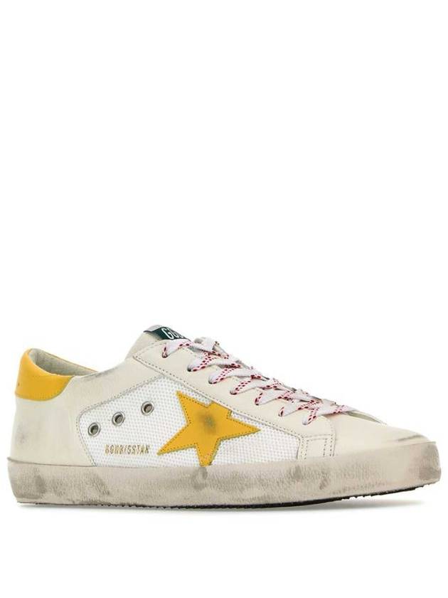 Superstar Leather Mesh Low Top Sneakers Yellow White - GOLDEN GOOSE - BALAAN 3