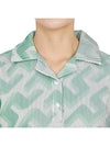 Women's Solange 3D Lip Monogram Short Sleeve PK Shirt Green - J.LINDEBERG - BALAAN 7