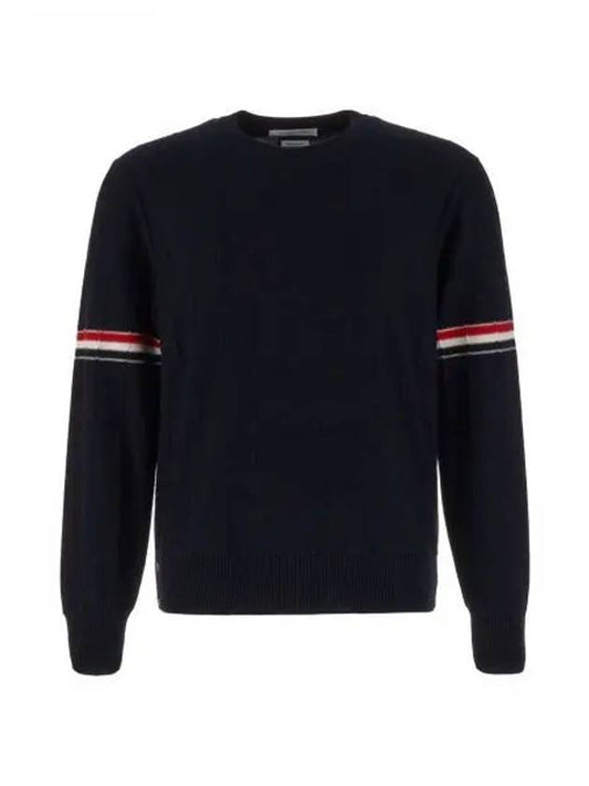 Wool Relaxed Pullover Knit Top Navy - THOM BROWNE - BALAAN 2