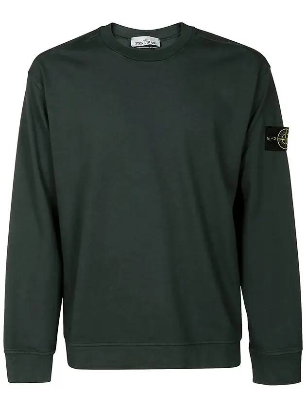 Men's Waffen Patch Crew Neck Sweatshirt Dark Green - STONE ISLAND - BALAAN 1