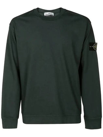 Men's Wappen Patch Crew Neck Sweatshirt Dark Green - STONE ISLAND - BALAAN 1