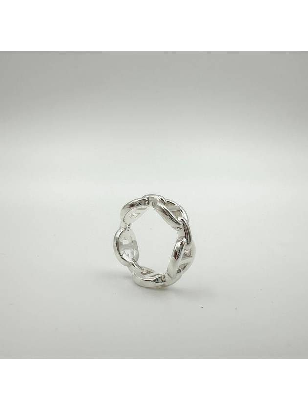 Small Chaine D'Ancre Enchainee Ring Silver - HERMES - BALAAN 4