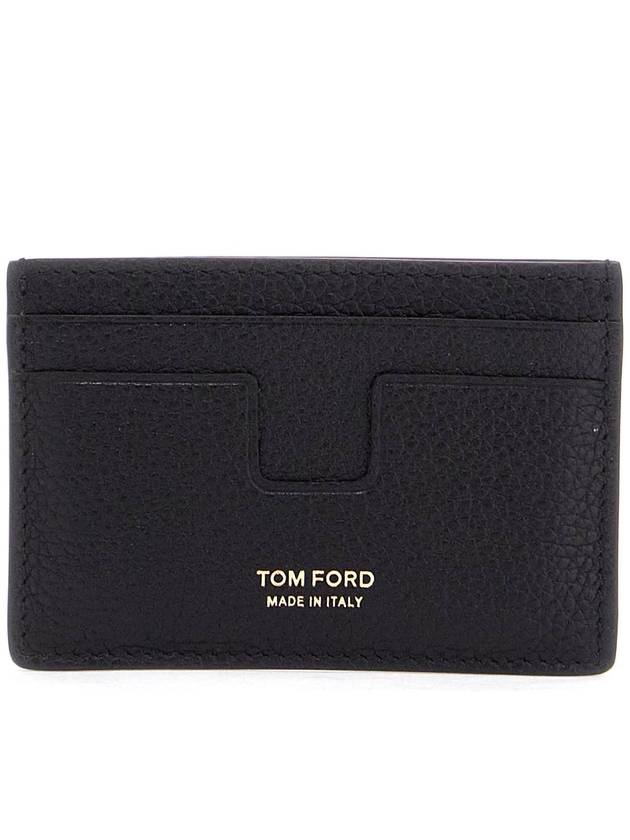 Classic Logo Grain Leather Card Wallet Black - TOM FORD - BALAAN 2