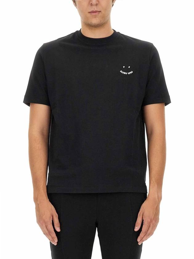 Happy Piece Dyed Short Sleeve T-Shirt Black - PAUL SMITH - BALAAN 2