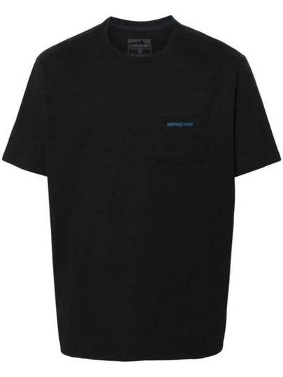 Men's Boardshort Logo Pocket Cotton Short Sleeve T-Shirt Ink Black - PATAGONIA - BALAAN 2