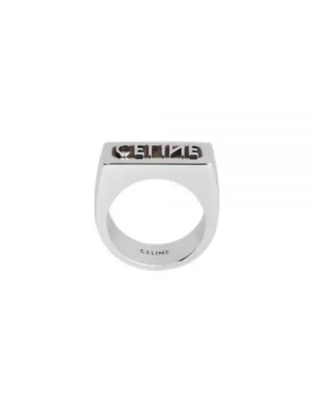 Stamped Logo Ring Silver - CELINE - BALAAN 2