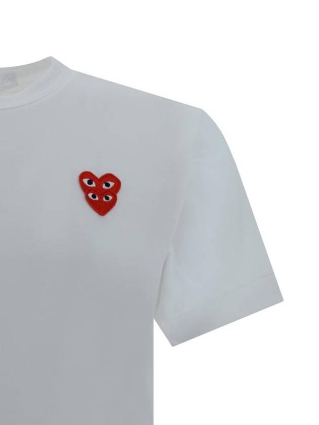 Red Heart Waffen Short Sleeve T-Shirt White - COMME DES GARCONS - BALAAN 4