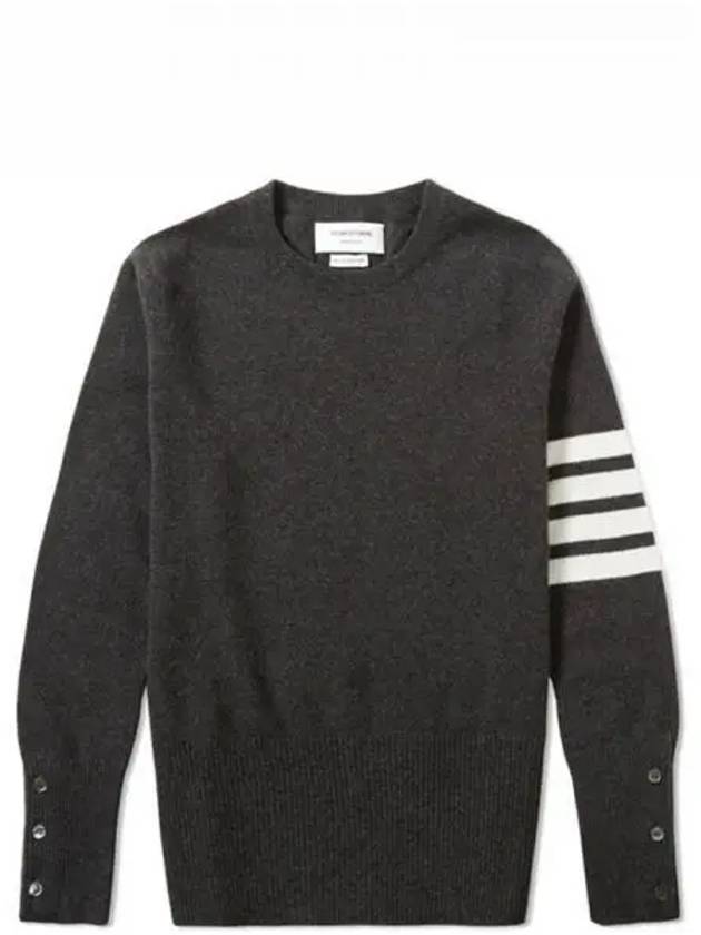 Diagonal Classic Cashmere Knit Top Dark Grey - THOM BROWNE - BALAAN 2