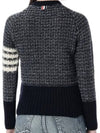 Tuck Stitch Raglan Sleeve Crew Neck Knit Top Navy - THOM BROWNE - BALAAN 3