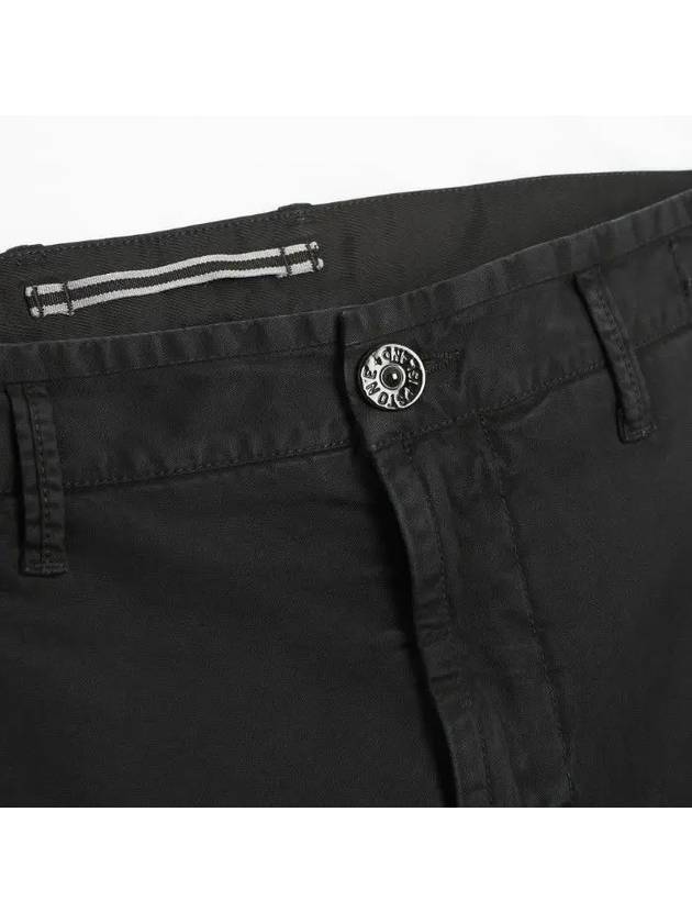 Stretch Broken Twill Garment Dyed Old Effect Cargo Straight Pants Black - STONE ISLAND - BALAAN 4