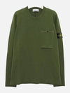 Wappen Patch Low Pocket Knit Top Olive - STONE ISLAND - BALAAN 3