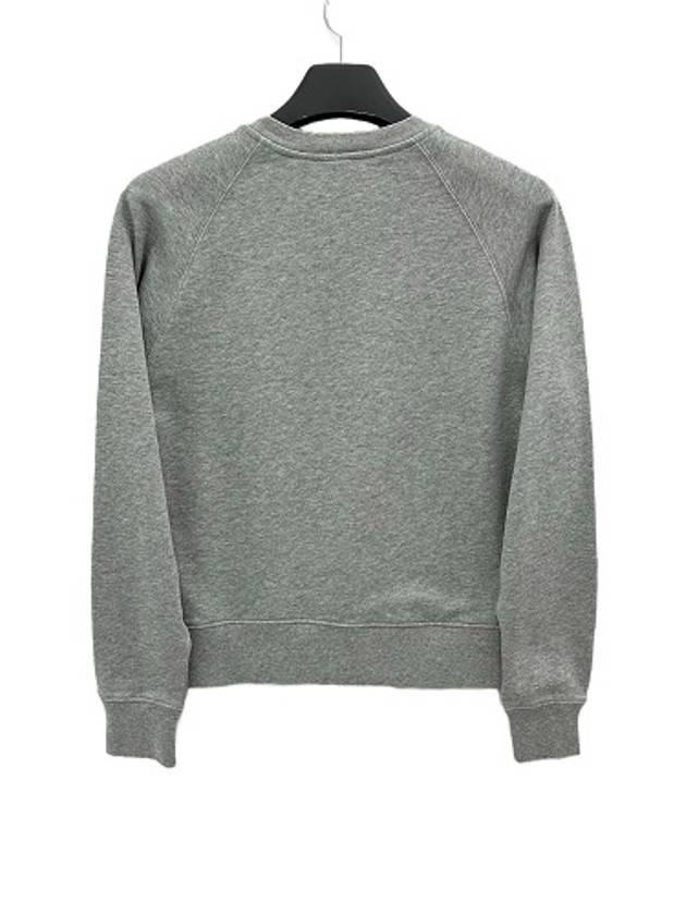 Handwriting Adjusted Cotton Sweatshirt Grey Melange - MAISON KITSUNE - BALAAN 3