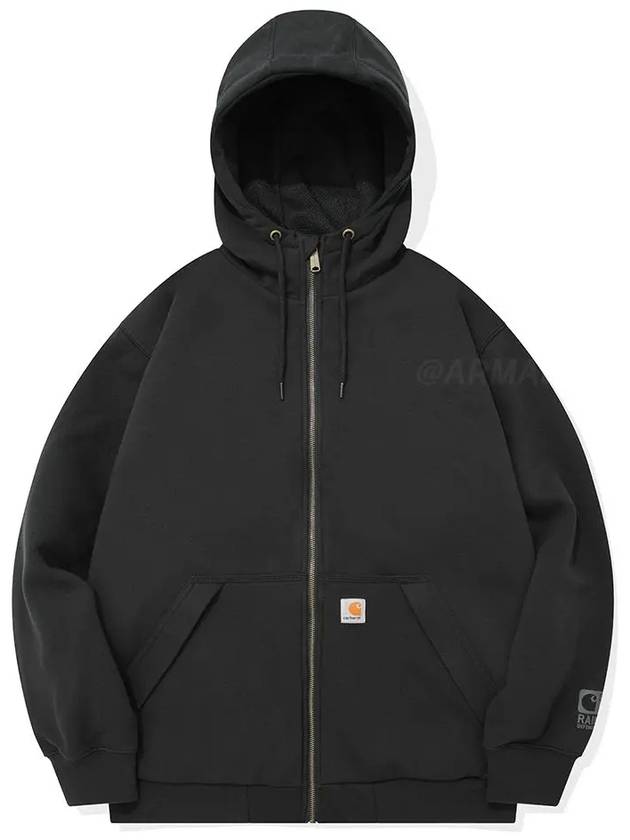 104078 Rain Defender Thermal Waterproof Hooded ZipUp Black - CARHARTT - BALAAN 1