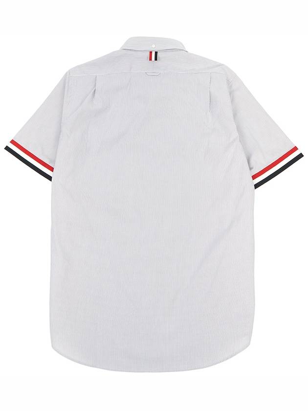 Men's Pincode Armband Short Sleeve Shirt Grey - THOM BROWNE - BALAAN 3