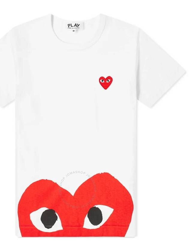 Comme Des Garcons Ladies Double Heart Print T-shirt, Brand Size X-Small - COMME DES GARCONS - BALAAN 1