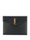 Envelope Uptown Baby Clutch Bag Black - SAINT LAURENT - BALAAN 1