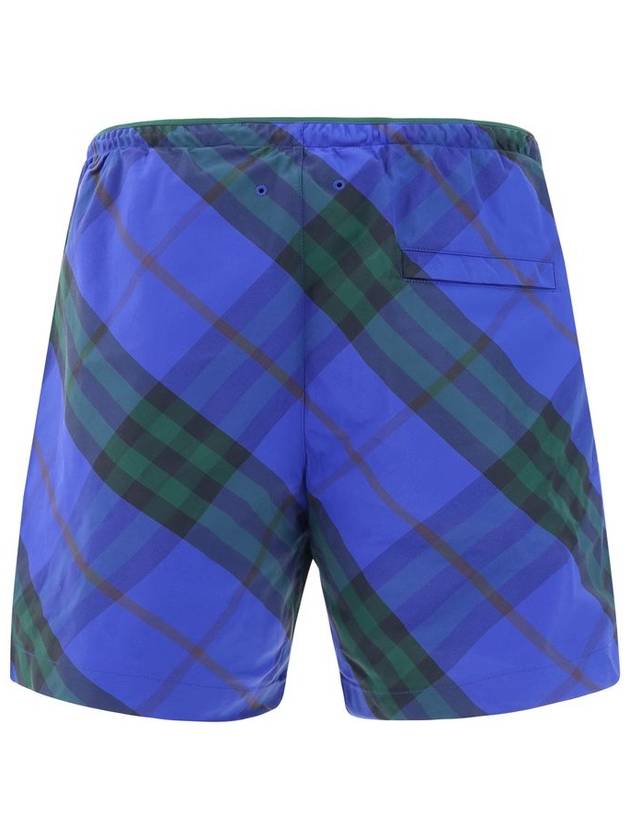 Check Twill Swim Shorts Blue - BURBERRY - BALAAN 3