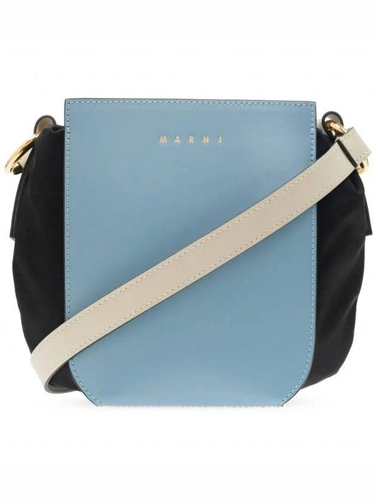 Gusset Shoulder Bucket Bag Blue - MARNI - BALAAN 2