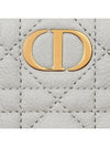 Caro Dahlia Supple Cannage Calfskin Half Wallet Grey - DIOR - BALAAN 7