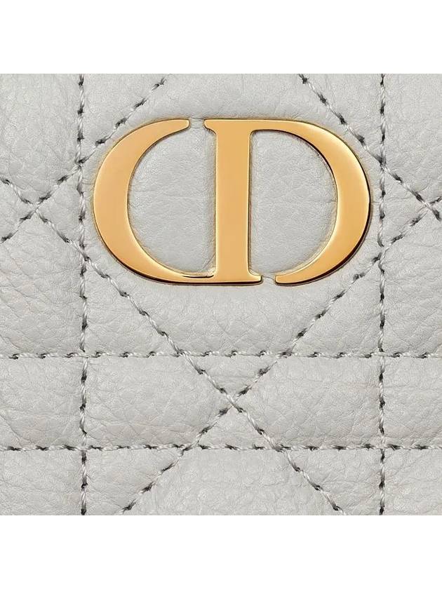 Caro Dahlia Supple Cannage Calfskin Half Wallet Grey - DIOR - BALAAN 7