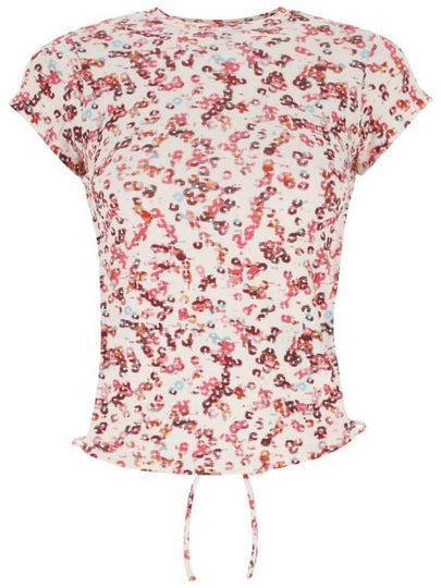 Juvia Printing Crop Short Sleeve T-Shirt Ecru - ISABEL MARANT ETOILE - BALAAN 2