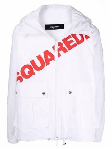 Men's Big Logo Windbreaker White - DSQUARED2 - BALAAN 1