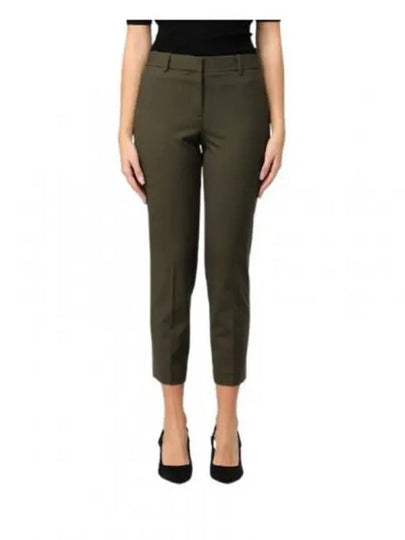 Women's Good Wool Treeca Crop Pants Dark Green - THEORY - BALAAN 2