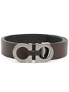 Reversible Gancini Belt Black Hickory - SALVATORE FERRAGAMO - BALAAN 3