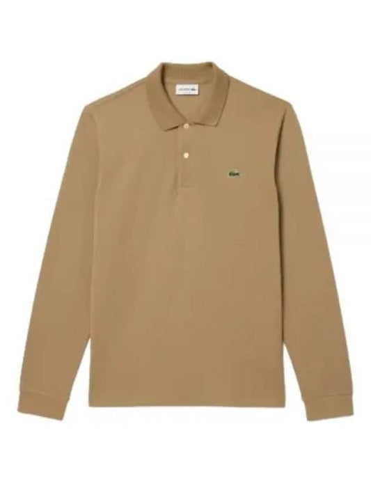 Men's Original Cotton Long Sleeve Polo Shirt Beige - LACOSTE - BALAAN 2