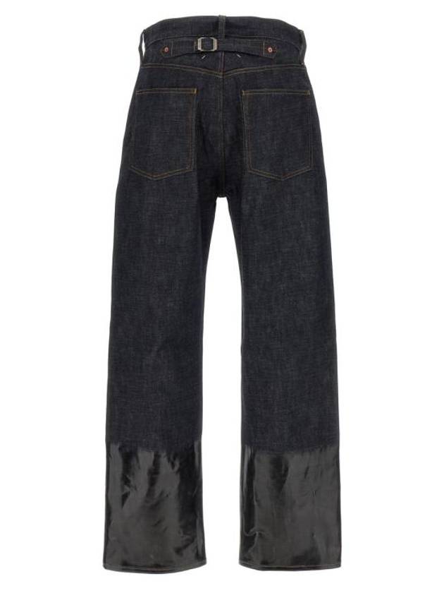 Lacquered Turn-Up Sraight Jeans Navy - MAISON MARGIELA - BALAAN 3