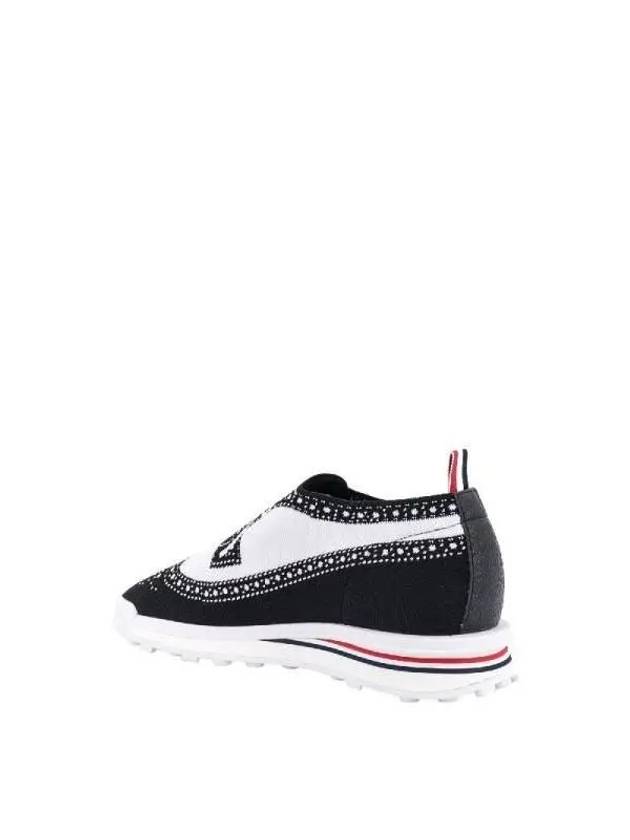 Tech Trompe L'oeil Long Wingtip Low Top Sneakers Black - THOM BROWNE - BALAAN 5