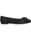 Padded Vara Bow Flat Black - SALVATORE FERRAGAMO - BALAAN 2