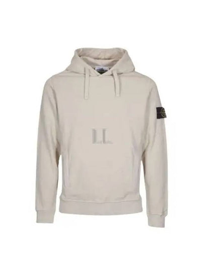 Wappen Patch Brushed Cotton Fleece Hoodie Plaster - STONE ISLAND - BALAAN 2