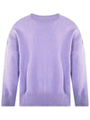 Men's Big Heart Logo Embroidered Knit Top Purple - AMI - BALAAN.