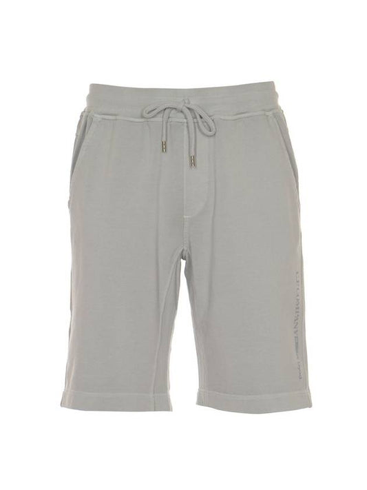 Men's Fleece Logo Bermuda Shorts Grey - CP COMPANY - BALAAN 1