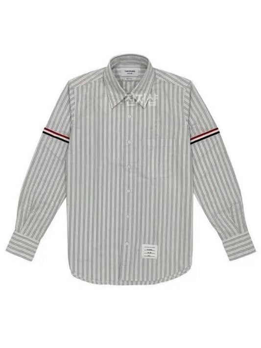 Armband Oxford Striped Shirt Gray MWL301O F 1039459 - THOM BROWNE - BALAAN 1