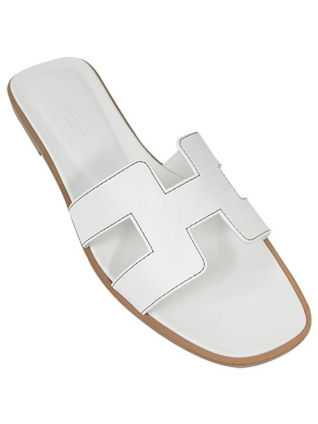 Oran Calfskin Slippers Blanc - HERMES - BALAAN 2