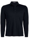 Men's Lightweight Fine Wool Polo Long Sleeve T-Shirt Black - G/FORE - BALAAN 2