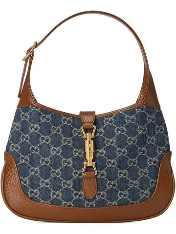 Jackie 1961 GG Jacquard Denim Shoulder Bag Blue - GUCCI - BALAAN 1