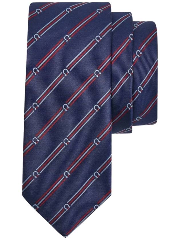 Gancini Print Silk Tie Blue - SALVATORE FERRAGAMO - BALAAN 2