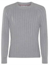 Cashmere Silk Round Neck Knit Top Grey - BRUNELLO CUCINELLI - BALAAN 2