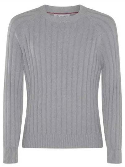 Cashmere Silk Round Neck Knit Top Grey - BRUNELLO CUCINELLI - BALAAN 2