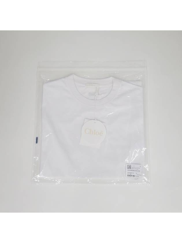 Embroidered Back Logo Cotton Short Sleeve T-Shirt White - CHLOE - BALAAN 4