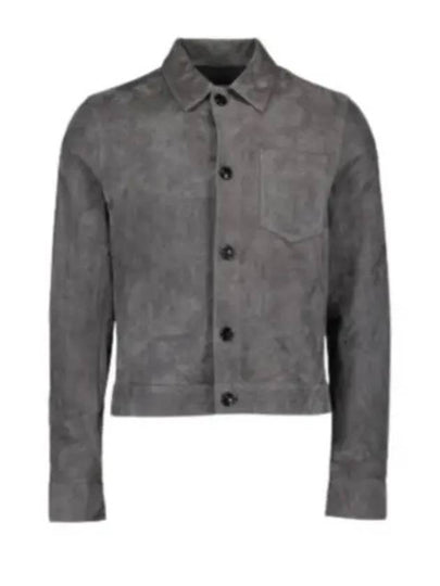 Suede Overshirt Jacket Grey - AMI - BALAAN 2