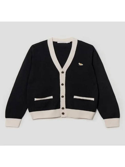 Baby Fox Bicolor Classic Cardigan Black - MAISON KITSUNE - BALAAN 2