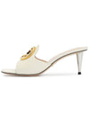 Women's Blondie Leather Heel Slippers Ivory - GUCCI - BALAAN.