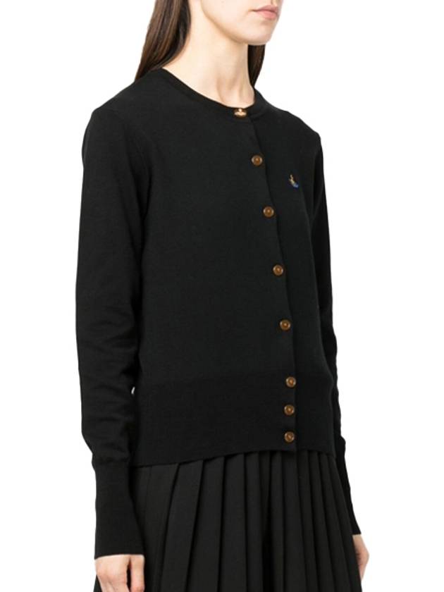 Bea Logo Cardigan Black - VIVIENNE WESTWOOD - BALAAN 3