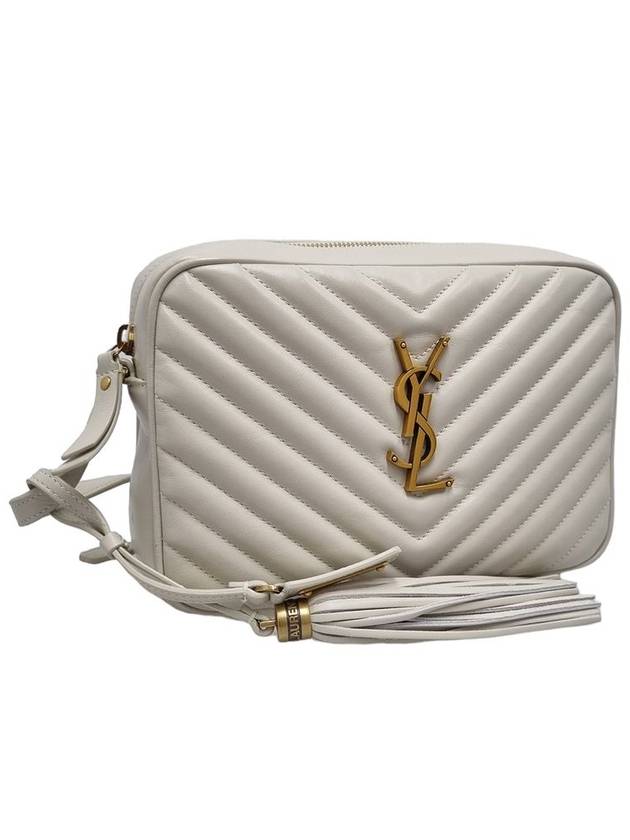 Women s 574494 Ivory leather gold logo tassel decoration Lou camera cross bag - SAINT LAURENT - BALAAN 2