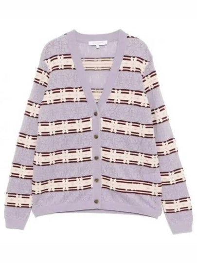 Fairisles V-Neck Cardigan Purple - MAISON KITSUNE - BALAAN 2