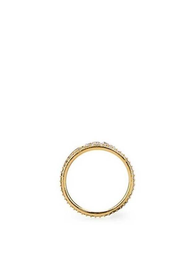 V Logo Metal Swarovski Crystal Ring Gold - VALENTINO - BALAAN 3